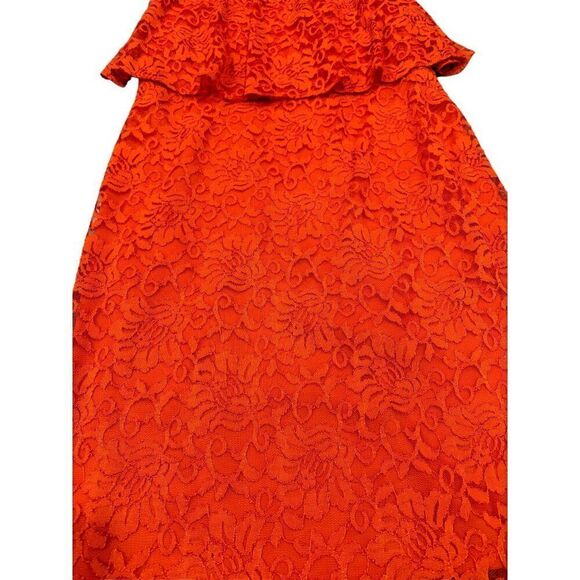 Thalia Sodi Strapless Lace Overlay Orange Dress Large - Picture 2 of 8